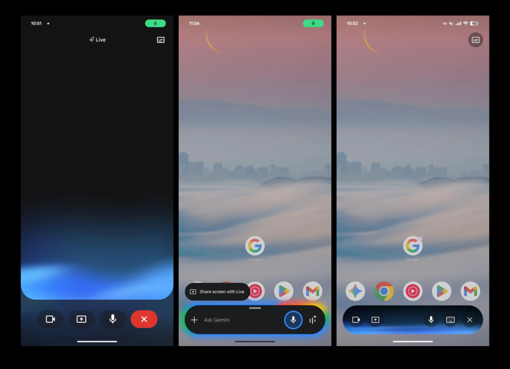 Gemini Live يحصل على تصميم Floating Pill جديد بواجهة أكثر عصرية