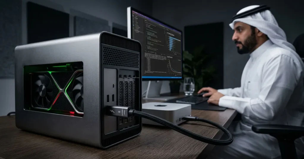 Apple تعتمد تعريفات Nvidia eGPU Mac لأعباء الذكاء الاصطناعي دون دعم الألعاب